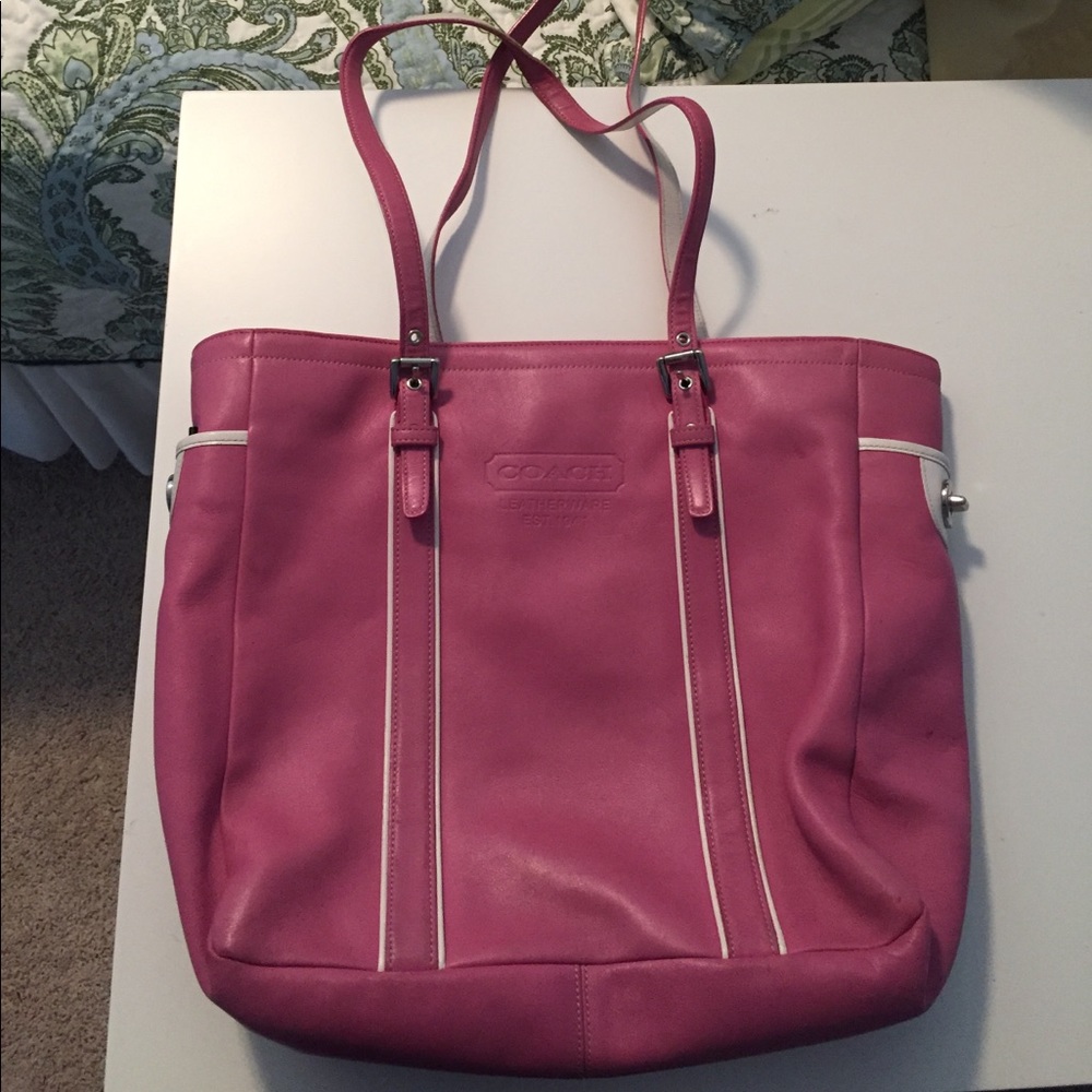 Pink leather Coach bag